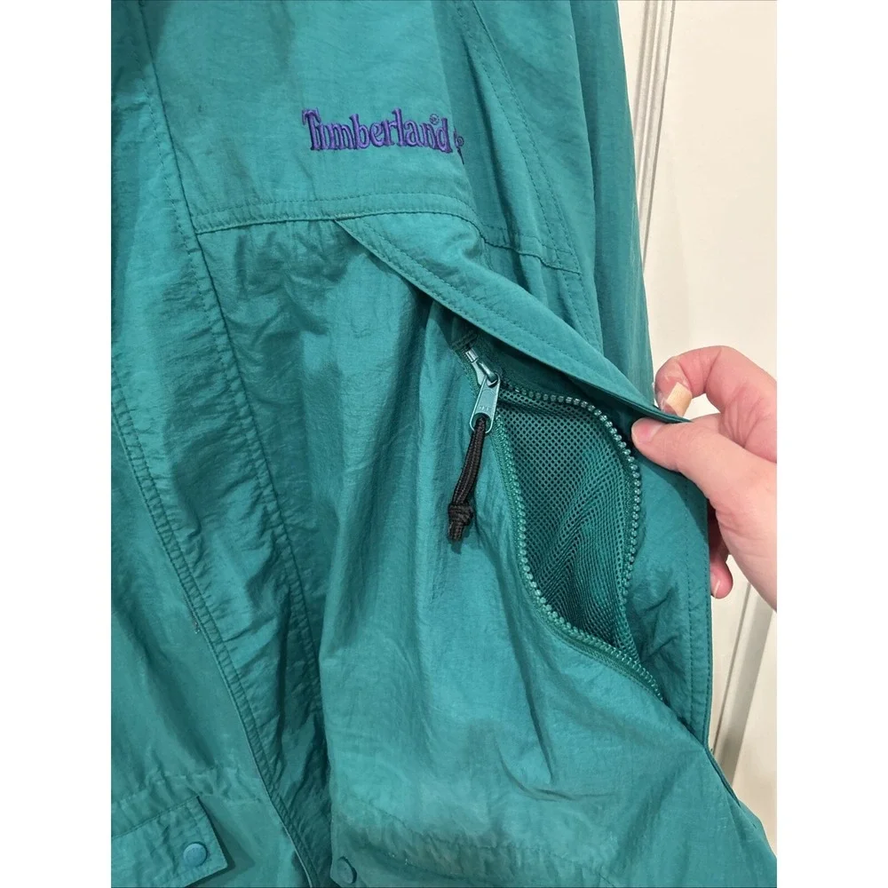 Retro Timberland Weathergear Mens XL Coat‎ Green Full Zip Lightweight Jacket